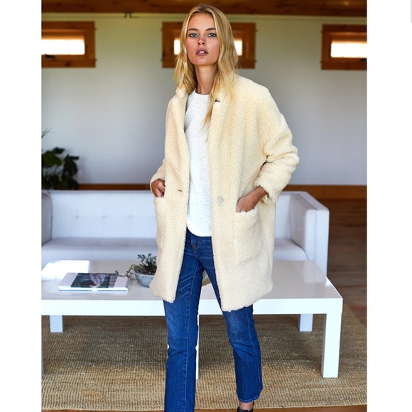 Emerson Fry Jackets & Blazers - Emerson Fry Teddy Bear Coat Ivory Medium nubby fleece jacket